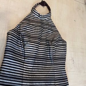 Women’s formal halter top. XSCAPE size 12. Metallic and black